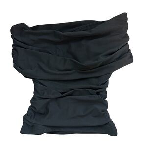 Black Off-the-Shoulder Ruched Top – Draped Bardot Evening Blouse